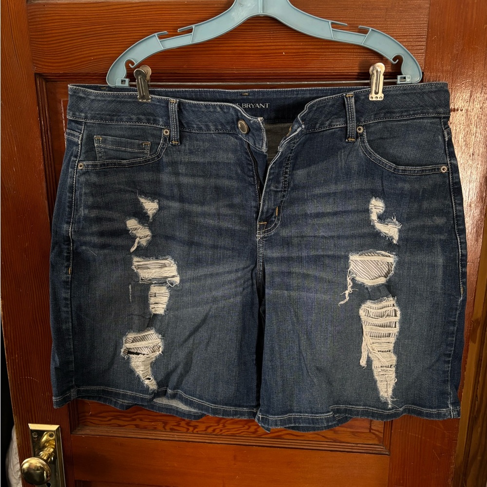 Lane Bryant Distressed Denim Shorts - Blue